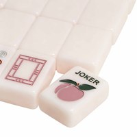Jeu de Mahjong Personnalisé avec Motif Personnalisé - Jeu de Mahjong à Jouer à la Main pour la Maison avec des Tuiles de Mahjong à Motifs Floraux et Fruitiers avec Impressions Personnalisables