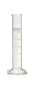 ALTHEA Good Quality <b>Glass</b> Hexagonal Base <b>Measuring</b> Cylinder with spout and graduation from 10ml to 1000ml for Laboratory usage - Product Image 3
