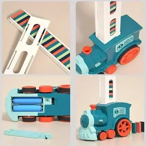 Train Éducatif Électrique Interactif pour Enfants avec Son et Lumière, Distributeur Automatique de Dominos en Plastique, Style TikTok Transfrontalier - Product Image 5