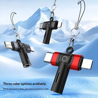 Adaptor USB C ke AUX 3.5mm 2-in-1 dengan Tali Gantungan, Perlindungan Sirkuit Pendek Ponsel dari Paduan Aluminium Berbentuk T, 3 Pilihan Warna