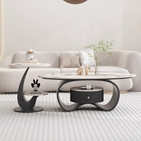 Ensembles de Meubles de Salon Tendance Luxe Léger Moderne Haut de Gamme : Tables Basses et Tables d'Appoint de Canapé pour un Usage Domestique Exclusif