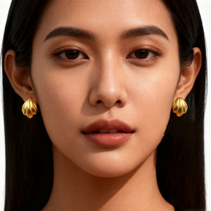 أقراط كرواسون مطلية بالذهب عيار 18 قيراط من هابي بيوتي، أقراط عصرية مخصصة من الفولاذ المقاوم للصدأ بتصميم مميز، هدية للنساء - Product Image 6