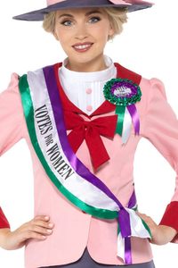 Kit de Disfraz de Suffragista Victoriana de 180 cm con Cinta 'Votos para las Mujeres' y Roseta, 100% Poliéster, Temática de Derechos de la Mujer, Día Mundial del Libro, para Adultos - Product Image 5