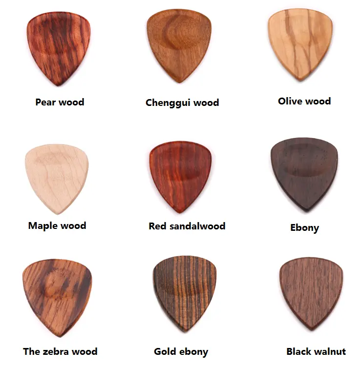 Custom Various Wood Material Guitar Picks Guitar Accessories