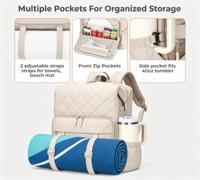 Sac à dos isotherme pour 40 canettes, sac isotherme souple, compartiment pour ordinateur portable, isolé, imperméable, portable, léger, plage, voyage, camping