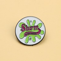 Pin con el Logotipo de Slurm Soda, Insignia de Esmalte Coleccionable Inspirada en Futurama