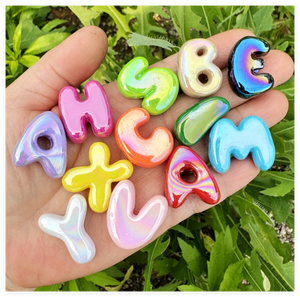Perles Alphabet <span class=keywords><strong>en</strong></span> <span class=keywords><strong>Résine</strong></span> Acrylique Épaisse de 25 mm, Couleurs Assorties, avec Grand Trou Vertical pour la Fabrication de Bijoux et <span class=keywords><strong>Porte</strong></span>-clés (Vente <span class=keywords><strong>en</strong></span> Gros) - Product Image 3