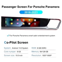 Autoradio Android 15'' avec écran passager, GPS automatique, système de divertissement Carplay pour Porsche Panamera 2018-2023