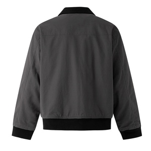 เสื้อแจ็คเก็ตลำลองผู้ชาย สีเทาถ่าน ผ้าผสมฝ้าย มีกระเป๋าหน้าอก/ข้าง น้ำหนักเบา อเนกประสงค์สำหรับฤดูใบไม้ร่วง/ฤดูใบไม้ผลิ ใช้ได้ทุกวัน/ในออฟฟิศ/กลางแจ้ง - Product Image 5