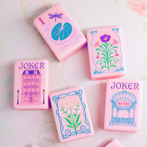 Fichas de Mahjong Americanas Personalizables de Acrílico Rosa, 160 Piezas, Juego de Lujo con Tallado de Una Sola Capa, Oh My Mahjong - Product Image 5