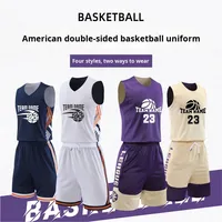 Maillot de basket-ball réversible à sublimation à prix réduit, costumes à conception uniforme, vêtements de sport pour le basket-ball, ensemble de basket-ball