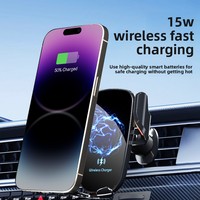 Support de téléphone de navigation sans fil pour voiture avec chargeur intégré, technologie d'induction entièrement automatique Apple, modèle 2025, nouvelle technologie noire