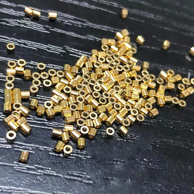 Fijne Buizen Crimps Einde Kralen Stop Spacer Crimp Cap 18K Gouden Kralen Voor Sieraden Maken Echt Goud Spacer Sieraden Accessoires