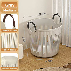 Cesta de Almacenamiento Multifuncional de Plástico con Asas, Organizador Ligero y Duradero para Ropa Sucia del Hogar - Product Image 5
