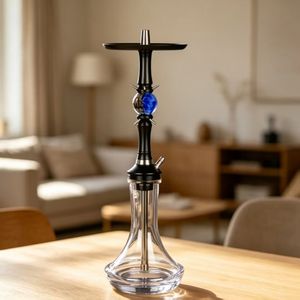 Narguile Ruso de Acero Inoxidable con Acabado Mate y Base de Vidrio con Técnica de Espejo, Portátil, en Oferta - Product Image 3