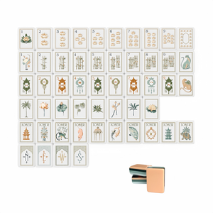 Set Mahjong da Viaggio Moderno Personalizzato, 160 Tessere Incise in Acrilico a 4 Strati, Lussuoso Set Mahjong Americano con Motivo Loto Bianco - Product Image 5