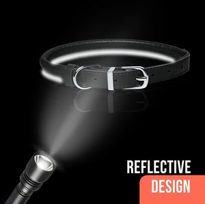 <span class=keywords><strong>Collar</strong></span> de Cuero Enrollado Nibao, Collares Reflectantes para Perros Pequeños, Medianos y Grandes - Product Image 4