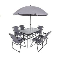 Ensemble de meubles de patio en métal pliable Oeytree chaise de plage de jardin avec parapluie pour les loisirs