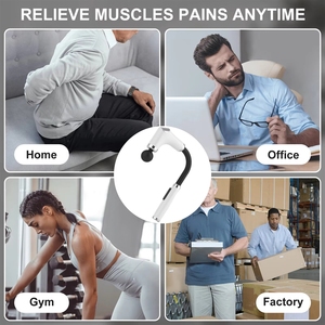 <span class=keywords><strong>Pistola</strong></span> de Masaje Multifuncional de 12 Velocidades, Mango Largo, 4 Cabezales, Motor de Cepillo, Alivio Muscular para Cuello, Cervicales y Codos, USB - Product Image 4