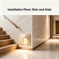 Lampe LED murale UBARO FR standard avec interrupteur, 250V, en verre trempé doré, pour marches d'escalier et couloirs domestiques