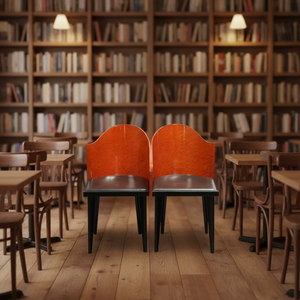 Silla de Comedor de Madera de Mediados de Siglo con Respaldo <span class=keywords><strong>Tapizado</strong></span> en <span class=keywords><strong>Cuero</strong></span> para Desayunador de Hotel Vintage y Club Privado de Alta Gama - Product Image 5