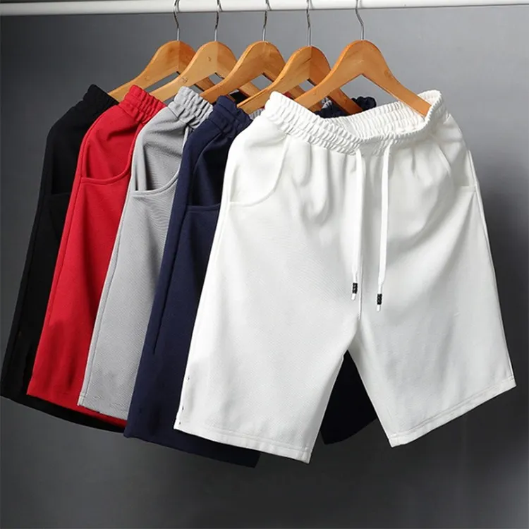 2023 Men Fashion Solid Color Loosen Up Waist Summer Multi-Pocket Casual Cotton Shorts Wide Beach Board Shorts Hot Selling