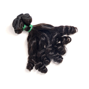 12a Southeast Asian 100% <strong>Thick</strong> Raw Indian Russian Egg Curl Super Double Drawn Human Silky Funmi Hair Weft Extension with Frontal - Product Image 6