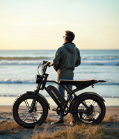 Vélo électrique V8 H9 Ebike Retro Fat Bike avec moteur et pneus larges, équipé d'un phare LED avant pour les sports de plein air