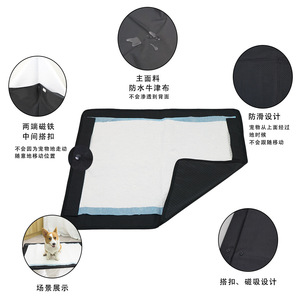 Tapis pour chiot rectangulaire noir imperméable lavable pour chien, utilisable en toutes saisons - Product Image 3