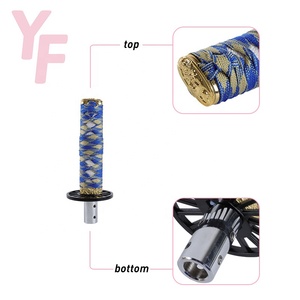 Pomo de cambio de marchas manual universal con forma de samurái, pomo de cambio de 20 cm, pomo de cambio de metal y tela azul, pomo de cambio automático <span class=keywords><strong>secuencial</strong></span> - Product Image 6