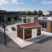 Cabane modulaire préfabriquée avec toit en pente pour dortoir de chantier et bureau de projet
