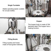 Machine de remplissage et de bouchage automatique HZPK à pompe rotative pour liquides et pâtes, idéale pour sauces, crèmes, cosmétiques, aliments, bouteilles en verre, plastique, bidons et pots.