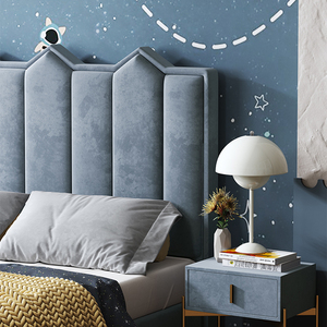 럭셔리 킹 퀸 사이즈 가죽 프린스 침대 스토리지 박스 침대 룸 가구 소년 어린이 어린이 침실 세트 - Product Image 3