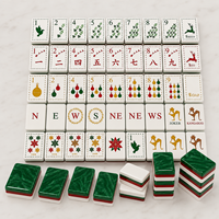 Jeu de Mahjong Américain de Luxe Vert Émeraude à 4 Niveaux en Acrylique, Pliable, Étanche et Durable, Jeu de Table de Divertissement pour 4 Joueurs