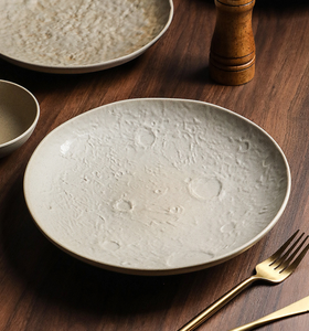 Plato Redondo <span class=keywords><strong>de</strong></span> Cerámica Hecho a Mano, Plato Plano para Cena, Plato para Filete Estilo Occidental, <span class=keywords><strong>Vajilla</strong></span> Premium para Restaurante, Cocina Casera, Comida Elegante - Product Image 6