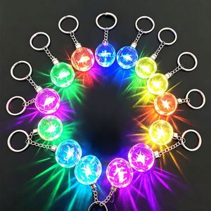 Llavero Elegante y Duradero Reforzado con Logotipo Personalizado, Obsequio para Ferias Comerciales, Recuerdo con Luz LED, Batería Incluida, Anillo de Cristal para Llaves - Product Image 1