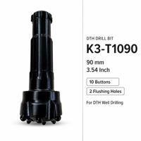 Foret de forage DTH KAISHAN K3-T1090 de 90 mm, foret à boutons PDC de 3,54 pouces pour le forage de puits et l'exploitation minière