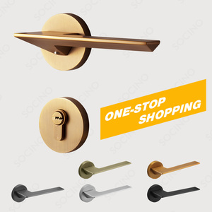 ชุดล็อคและมือจับประตูลํามืออาชีพแบบคันโยกโลหะผสมสังกะสีสําหรับใช้ในบ้านโรงแรมห้องนอน - Product Image 1