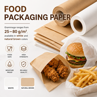 Chine usine Emballage personnalisé couleur blanche Papier d'emballage sulfurisé pour hamburger alimentaire Papier d'emballage Rouleau de papier à rouler brut