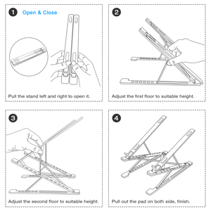 Soporte Ergonómico de Aluminio para Laptop X8, Base Elevadora para Notebook con <span class=keywords><strong>6</strong></span>+9 (<span class=keywords><strong>15</strong></span>) Ángulos Ajustables, Soporte para Computadora con Altura Ajustable para Trabajo de Oficina de Pie - Product Image 2