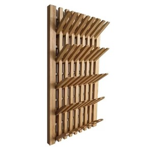 Perchero de pared de madera con ganchos tipo teclas de piano, organizador de entrada, tablero perforado para sombreros, bolsos y llaves, duradero, forma rectangular - Product Image 4
