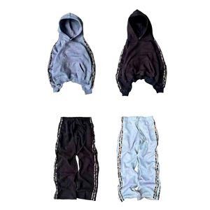Hoodie Oversize Personnalisé Style Urbain et Pull Cropped Unisexe à Rayures Épaisses Streetwear Coupe Boxy - Product Image 2