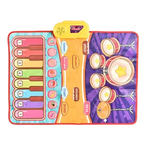 2 in 1 Musical Toys Drum and piano music blanket Music Sensory Play Mat Baby Toys for Toddlers