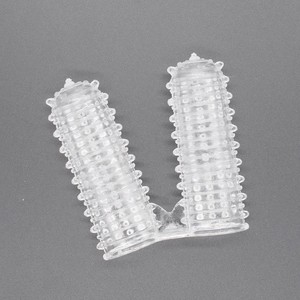 Protector de dos dedos transparente de goma suave para uso adulto - Product Image 1
