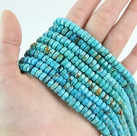 Perles en turquoise bleue naturelle en gros, perles rondes de qualité garantie pour bracelets et colliers
