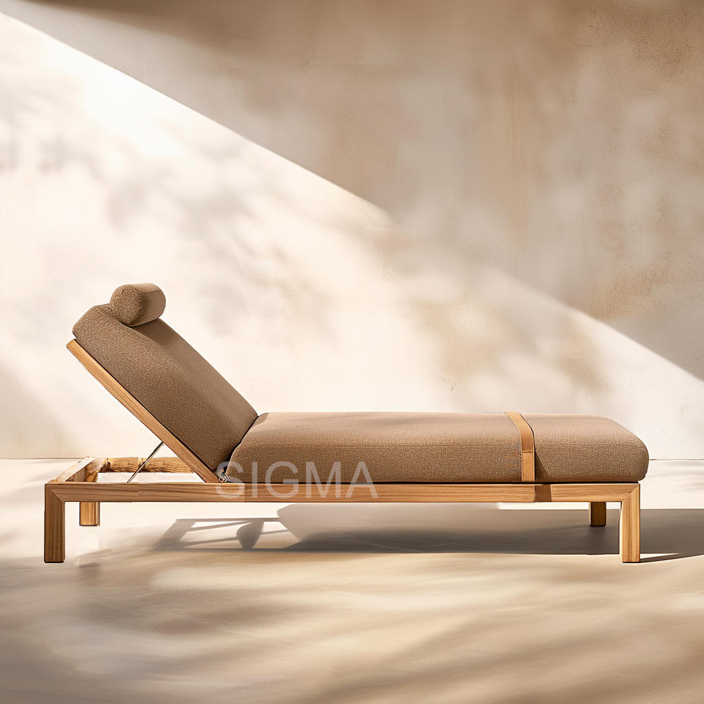 Luxury Patio Furniture Wholesale Natural Teak Garden Chaise Chair Set Waterproof Outdoor Chaise Lounger Chair