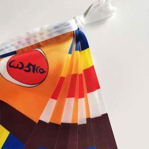 ออกแบบโลโก้ตามสั่ง พิมพ์สีเต็มรูปแบบ ธงประดับสายโพลีเอสเตอร์สำหรับตกแต่งกิจกรรมกลางแจ้งและในร่ม - Product Image 5