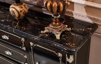 Buffet européen avec dessus en marbre armoire en bois design américain armoire de rangement de salle à manger en bois massif buffets