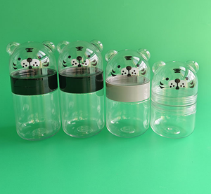 Récipient en plastique à vis à <span class=keywords><strong>2</strong></span> côtés pour le corps, pot transparent cartoon, étiquettes de marque personnalisées, bouteille de thé à fleurs - Product Image 4