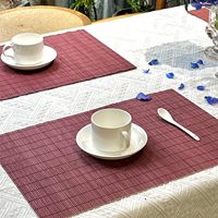 Ensemble de 6 sets de table en bambou naturel antidérapants, lavables et résistants à la chaleur pour salle à manger et cuisine